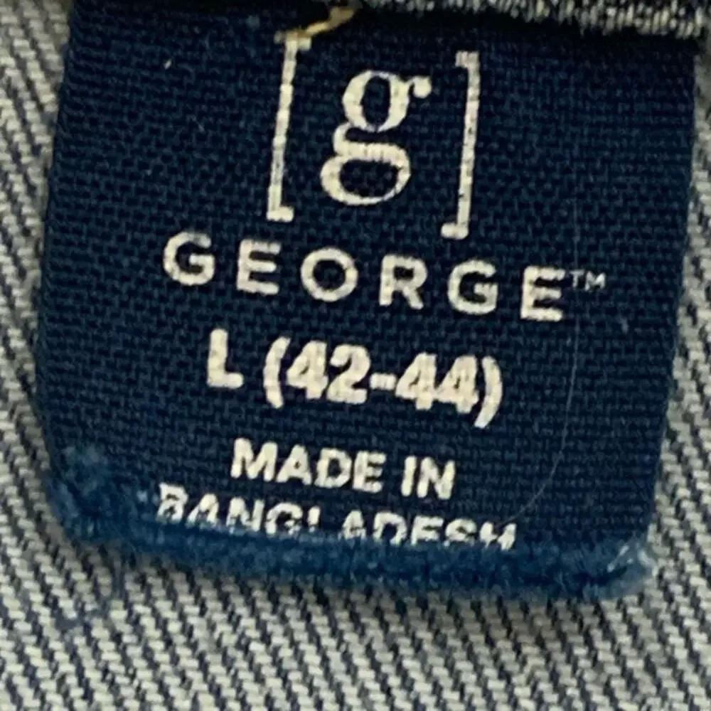 Vintage George Denim Trucker Jean Jacket 42-44 Blue Mens Button Front Work
